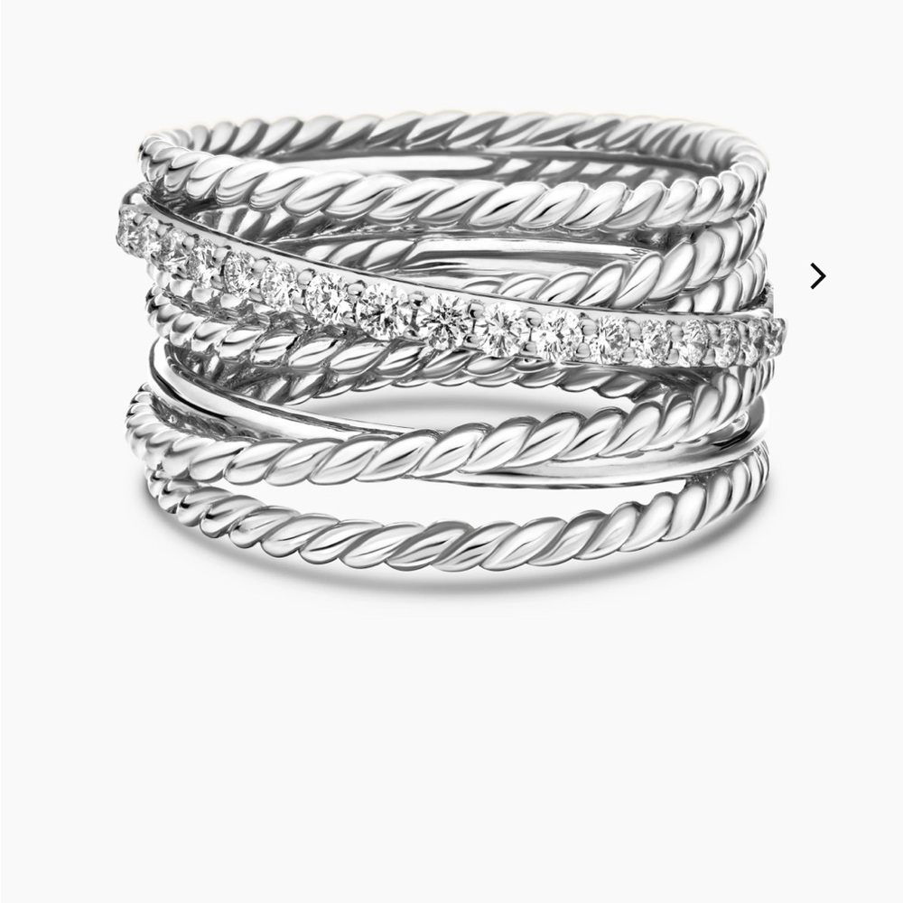David Yurman Silver Twisted Multi-Band Ring